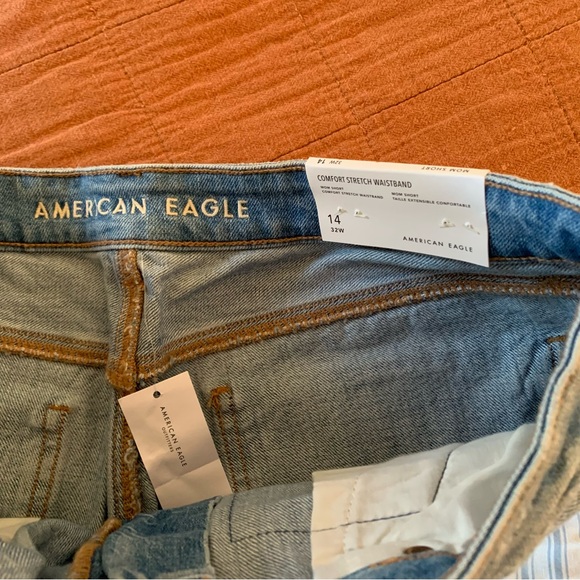 AEO Multi Media Patchwork Mom Shorts